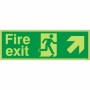 Glow in the Dark Fire Exit Arrow Up Right emergency escape route sign