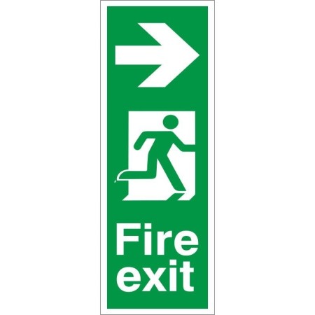 Fire Exit Arrow Right Sign with right-pointing arrow and running person symbol