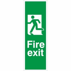 Fire Exit Running Man Left Sign with green and white emergency exit symbol