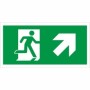 Fire Exit Symbol Only With Arrow Up Right Sign with running person and upper-right arrow