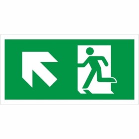 Fire Exit Symbol Only With Arrow Up Left Sign with running person and upper-left arrow