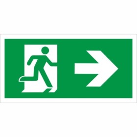 Fire Exit Symbol Only With Arrow Right Sign with running person and right arrow