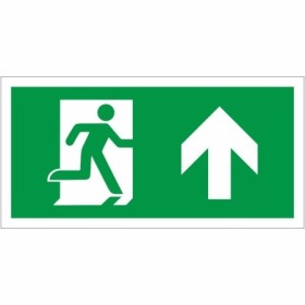 Fire Exit Symbol Only With Arrow Up Sign with running person and upward arrow