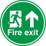Fire Exit Up Arrow Floor Safety Sign with emergency escape symbol