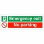 Emergency Exit No Parking Sign with emergency exit and no parking symbols