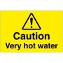Caution very hot water temperature warning sign