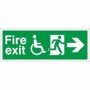 Refuge Fire Exit Right Sign with wheelchair symbol and right-pointing arrow