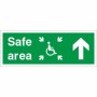 Safe Area Up Refuge emergency safety sign