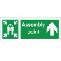 Assembly Point Arrow Up Sign with green and white upward arrow and assembly point symbol