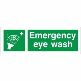 Green and white Emergency Eye Wash First Aid Sign