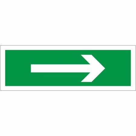 Green and white Arrow Right First Aid Sign with right-pointing arrow