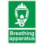 Green and white Breathing Apparatus First Aid Sign with breathing apparatus symbol