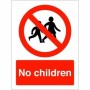 No Children Sign with red prohibition symbol