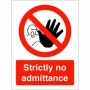 Strictly No Admittance Sign with red prohibition symbol