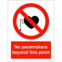 No Pacemakers Beyond This Point Sign with red prohibition symbol