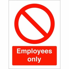 Employees Only Sign with red prohibition symbol