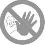 Glass Safety No Entry Sign with prohibition and raised hand symbol