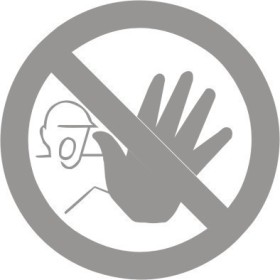 Glass Safety No Entry Sign with prohibition and raised hand symbol