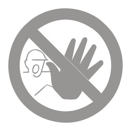 Glass Safety No Entry Sign with prohibition and raised hand symbol