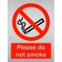 Brushed Aluminum Please do not smoke prohibition safety sign