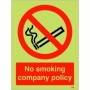 Glow in the Dark No Smoking Company Policy prohibition sign
