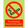 Glow in the Dark No Smoking Beyond This Point prohibition sign
