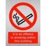 Brushed Aluminum It Is An Offence To Smoke Within This Building Sign