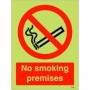 Glow in the Dark No smoking premises prohibition sign