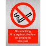 Brushed Aluminum No smoking it is against the law to smoke in this pub sign