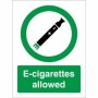 E-cigarettes allowed safety sign