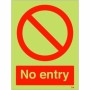 Glow In The Dark No Entry Sign with red prohibition symbol