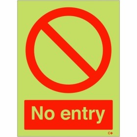 Glow In The Dark No Entry Sign with red prohibition symbol