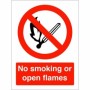 No smoking or open flames prohibition sign
