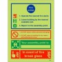 Glow in the Dark 3 point fire action notice sign with writable assembly point and break glass instruction