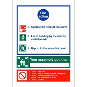 3 Point Fire Action Notice Your Assembly Point Is Sign