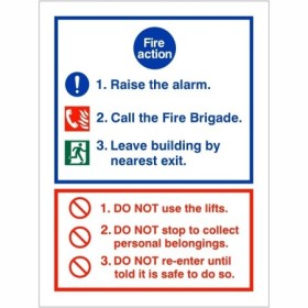 3 Point Fire Action Notice Raise The Alarm Sign