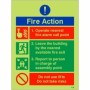 Glow in the Dark Operate Nearest Fire Alarm Call Point fire action safety sign
