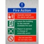 Brushed aluminum Operate Nearest Fire Alarm Call Point fire action safety sign