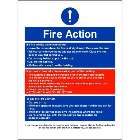 Personal Emergency Evacuation Plan PEEP Sign with fire action instructions