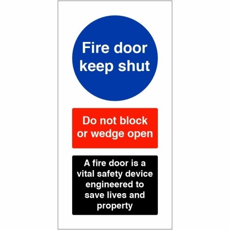 Fire Door Keep Shut A Fire Door Is Vital Sign with do not block or wedge open instruction