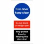 Fire Door Keep Clear Help Protect Lives safety sign