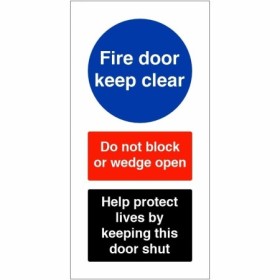 Fire Door Keep Clear Help Protect Lives safety sign