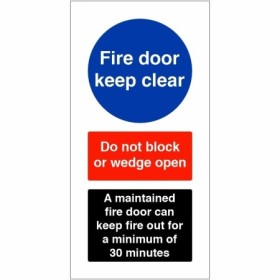 Fire Door Keep Clear A Maintained Fire Door safety sign