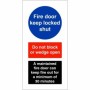 Fire Door Keep Locked Shut maintained fire door safety sign