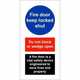 Fire Door Keep Locked Shut A Fire Door Is Vital safety sign