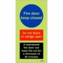Glow in the Dark Fire door safety sign with 30 minute fire protection message