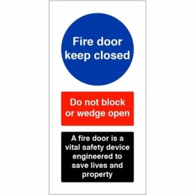 Fire Door Keep Closed A Fire Door Is Vital safety sign