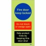Glow in the Dark Fire door keep locked help protect lives safety sign with fire door instructions