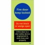  Glow in the dark fire door keep locked sign with do not block warning and fire safety notice