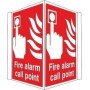 Projecting fire alarm call point safety sign for emergency fire alarm identificatio